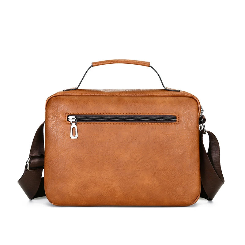 Fashion Men's Shoulder Bag PU Leather Handbag Business Briefcase