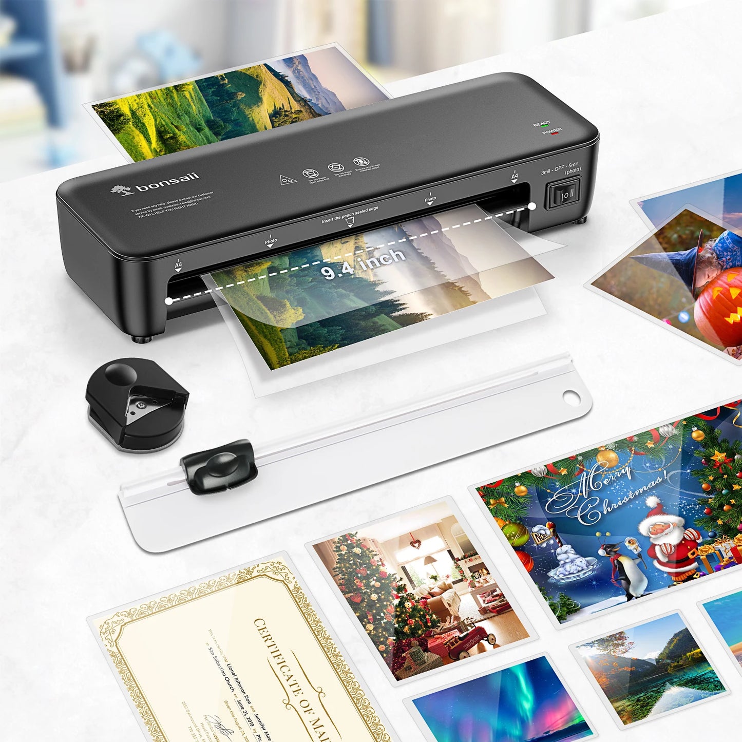 BONSAII Laminator 9 inch - 4-in-1 Never Jam with 40 Sheets - View 8