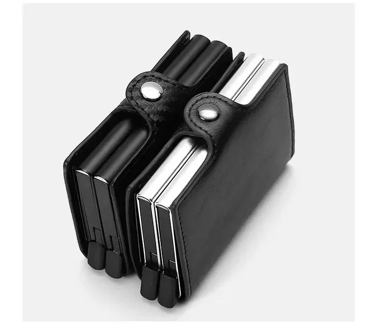 Double Layer Anti-Theft Card Case with RFID Blocking - Carbon Fiber