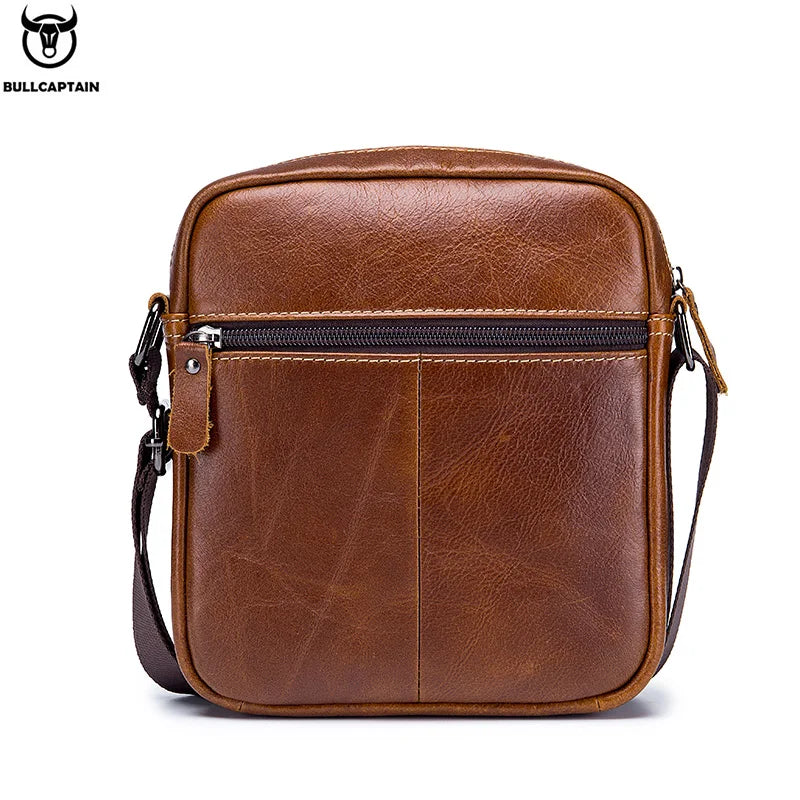 BULLCAPTAIN Leather Men's Messenger Bag Business Shoulder Bags
