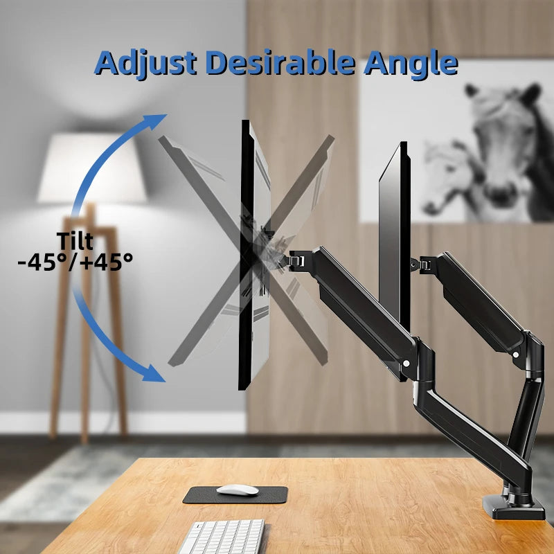 Dual Monitor Desk Mount up to 32 inches Screens Height Adjustable Monitor Stand, Heavy Duty Arm,VESA 75x75mm or 100x100mm,...