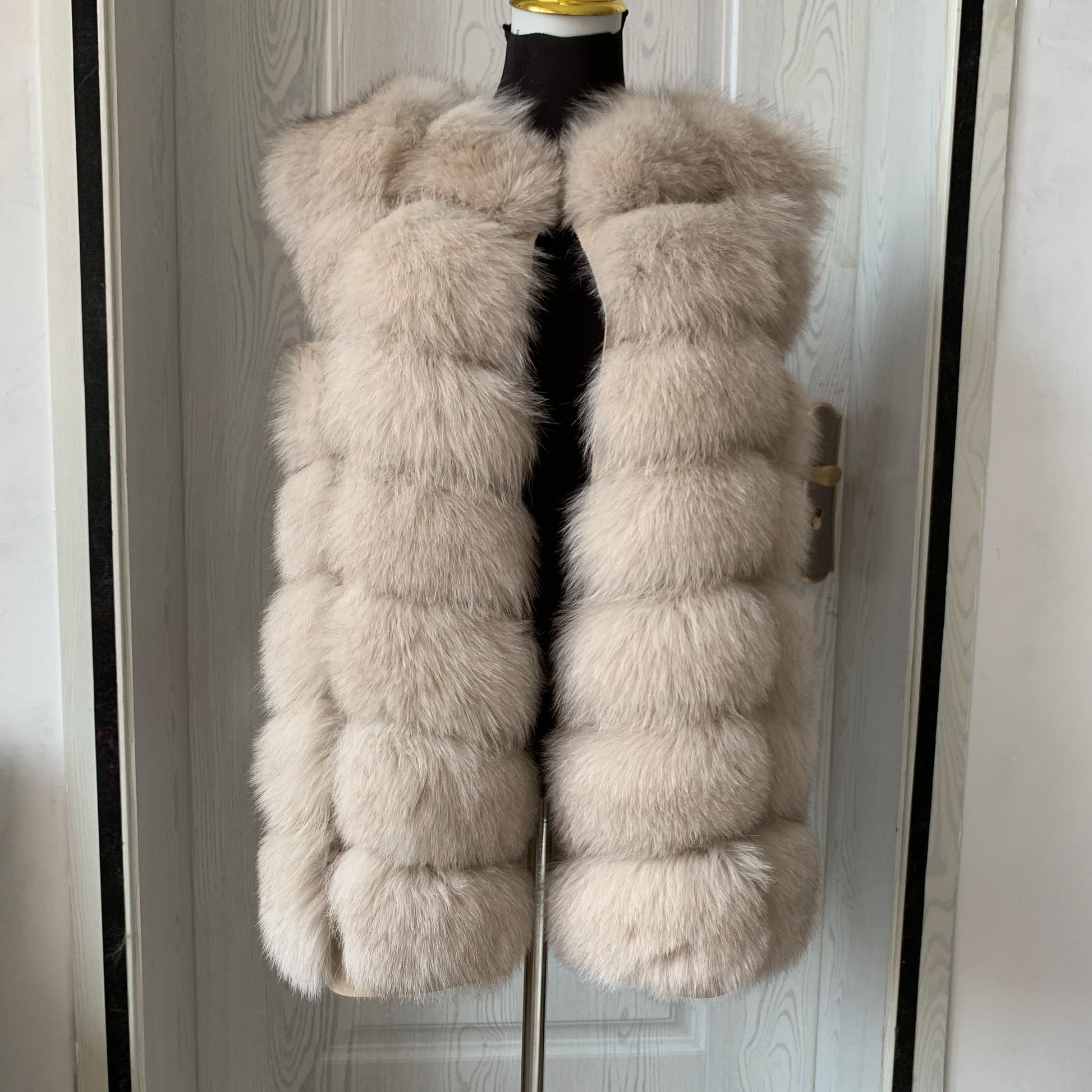 Natural fox fur vest ladies winter autumn coat warm vest made of natural fur wom - View 58