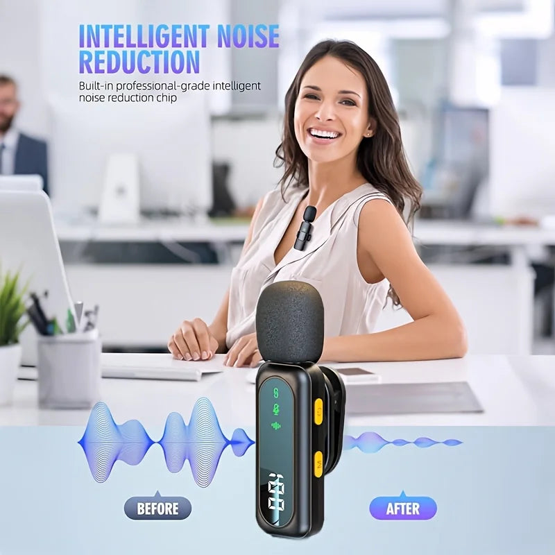 Professional Wireless Lavalier Microphone System with Intelligent Noise Cancellation Lapel Mic For Vlog&Interviews&Conferences - Usage Example