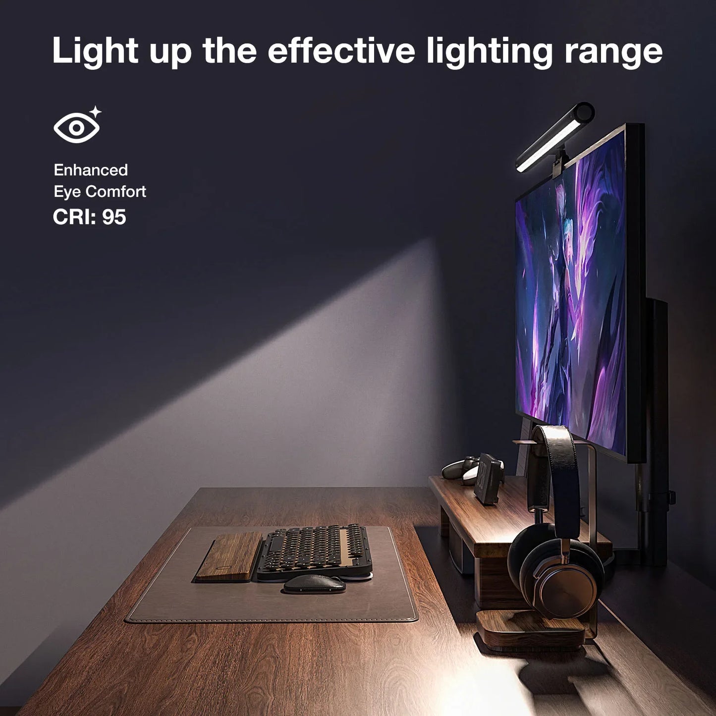 BM-RS1 Computer Monitor Lamp, Screen Monitor Light Bar for Eye Caring, - Side View