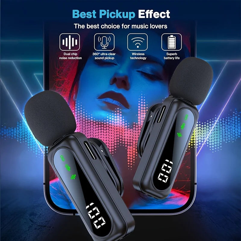 Professional Wireless Lavalier Microphone System with Intelligent Noise Cancellation Lapel Mic For Vlog&Interviews&Conferences - Product Image 10