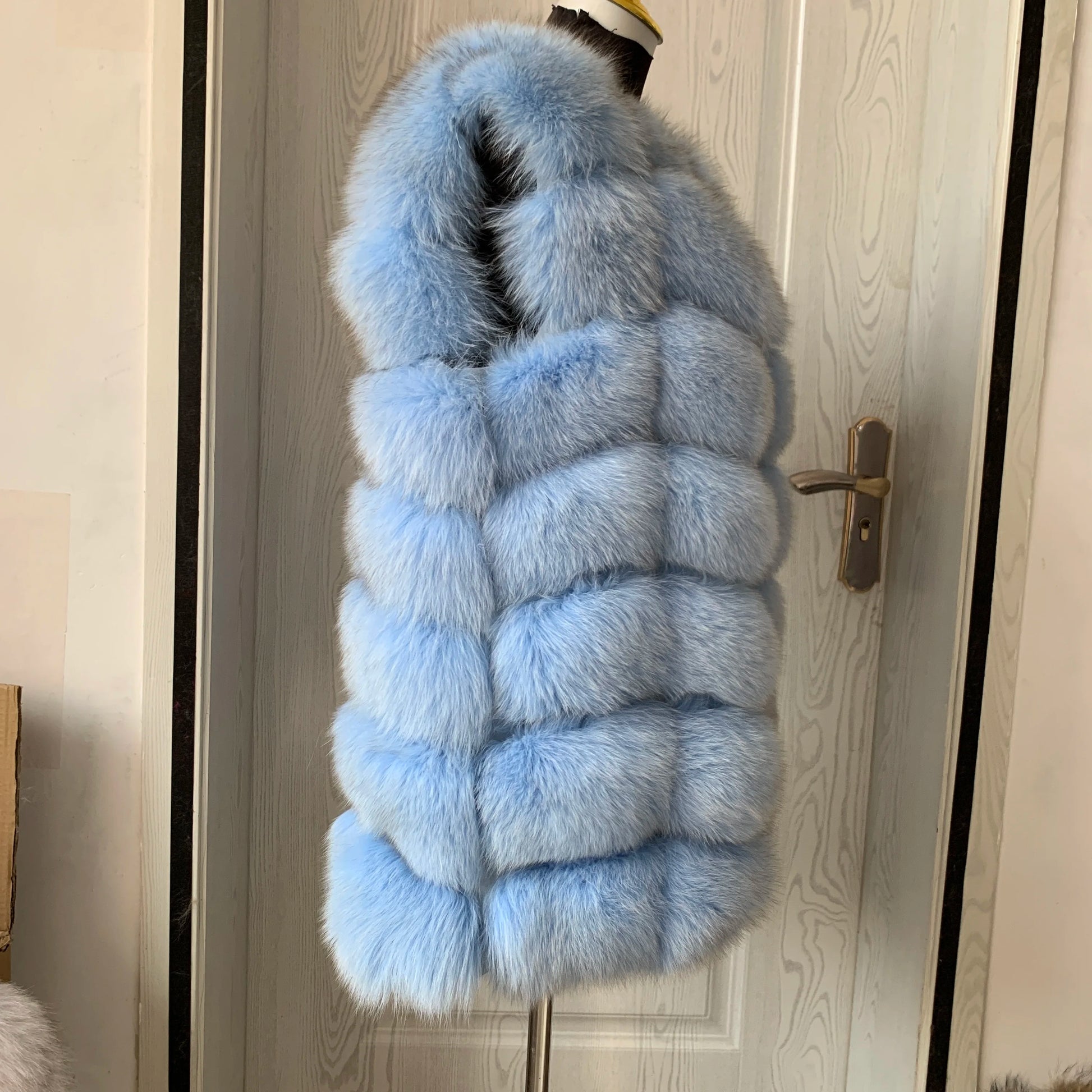 Natural fox fur vest ladies winter autumn coat warm vest made of natural fur wom - View 25