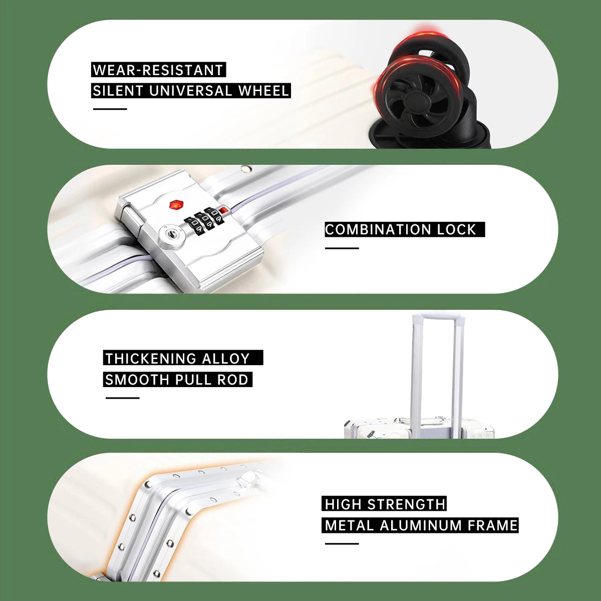 Trolley Luggage 20 24 26 28 Inch Aluminum Frame Rolling Luggage Case USB Travel Suitcase on Wheels C - Gallery image 28