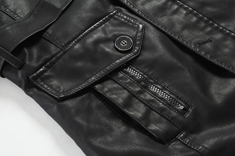 New High Quality Jacket Men's Street Windbreaker Coat Men Leather