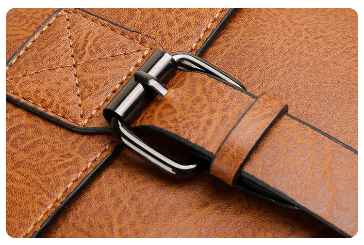 Luxury Brand Man Business Briefcase Bag PU Leather Messenger