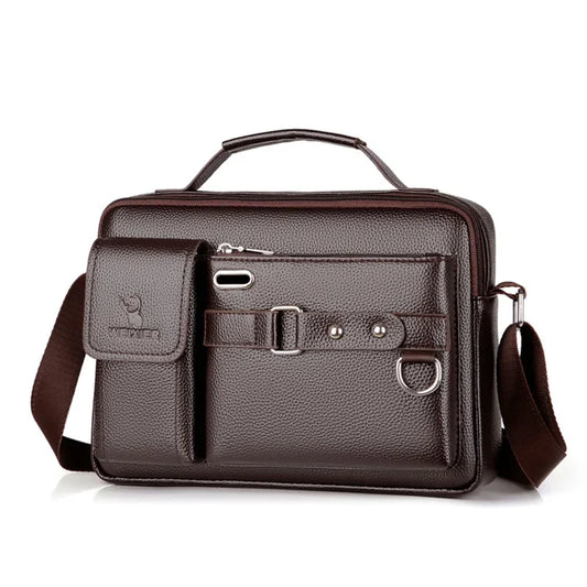 2024 New Men Shoulder Bag for 10.4" Ipad PU Leather Business