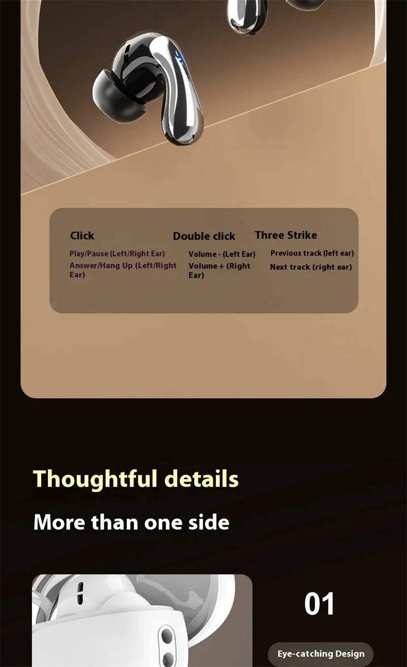 YAMAHA New Wireless Bluetooth Earphones Digital Display Call