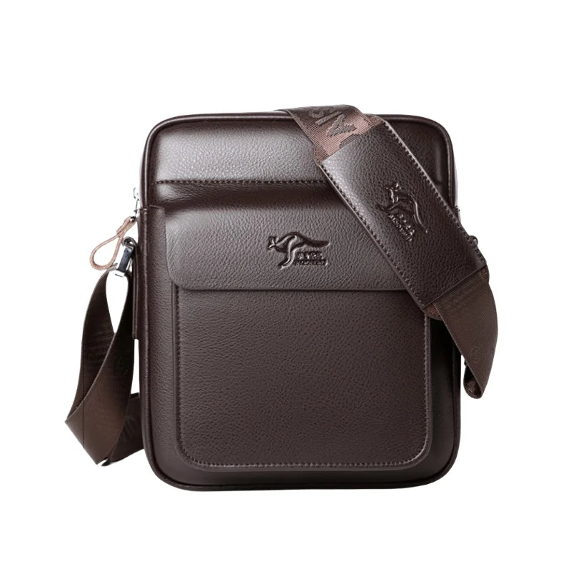 PU Leather Crossbody Bag for Men - Square Sling Shoulder Bag with