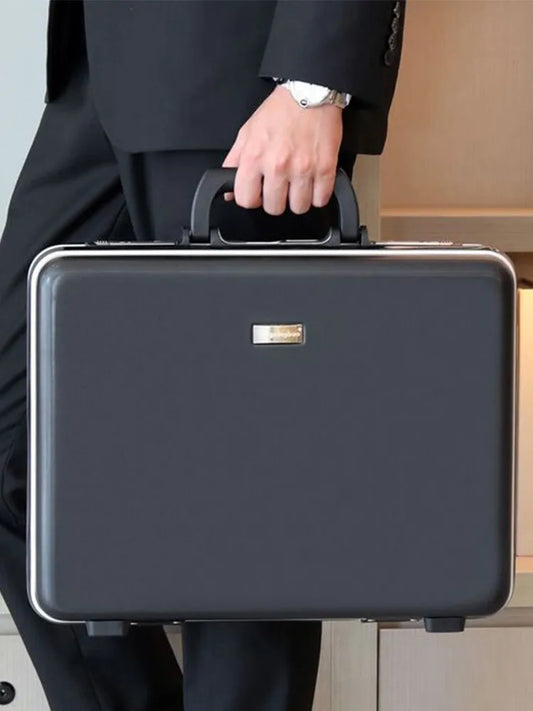 18-inch Aluminum Frame Anti-Theft Business Briefcase - TSA Lock Secure Laptop Case for Travel, Durab