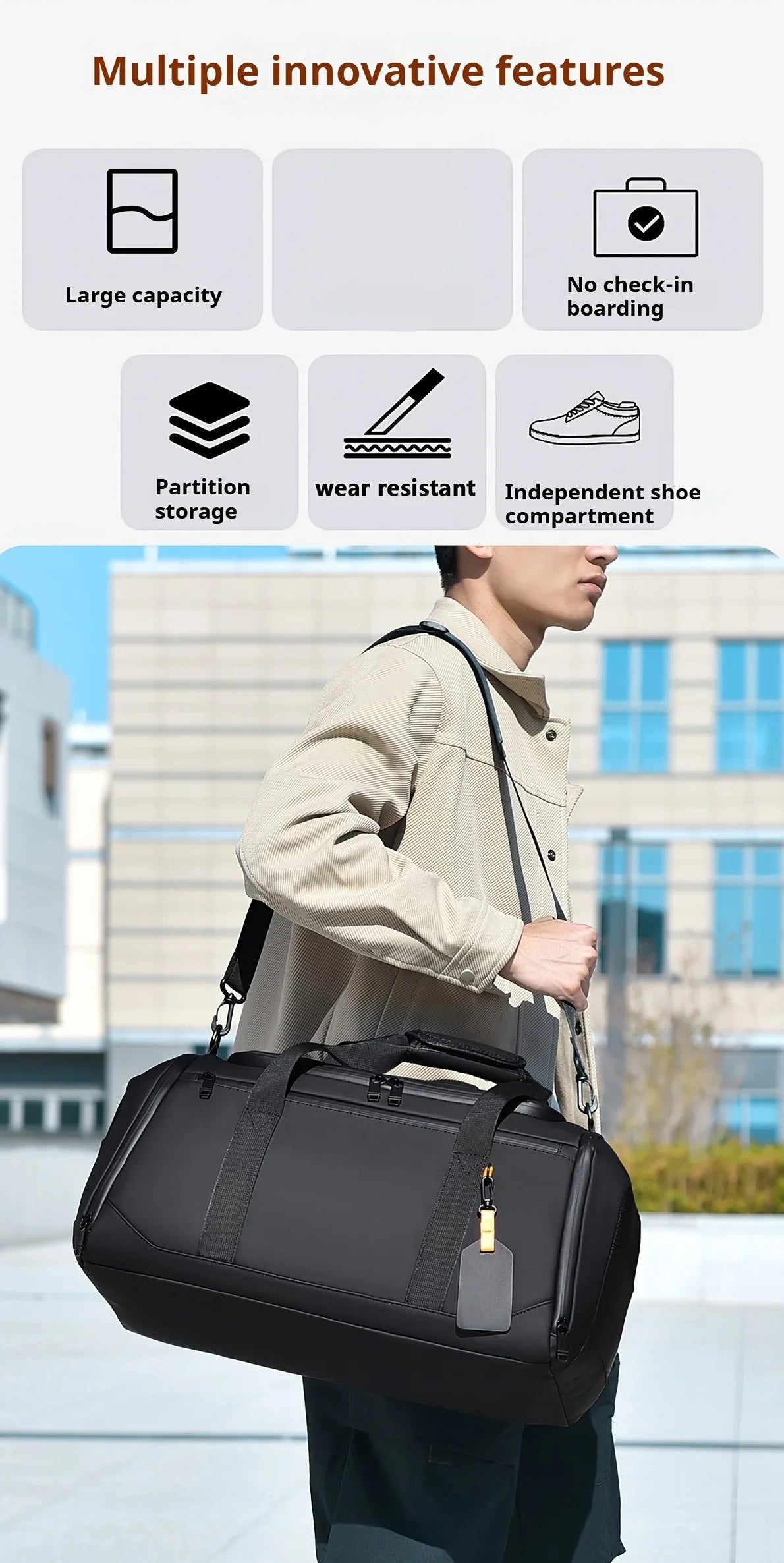 Large Capacity Travel Duffel Bag - Durable Oxford Cloth, Spacious &