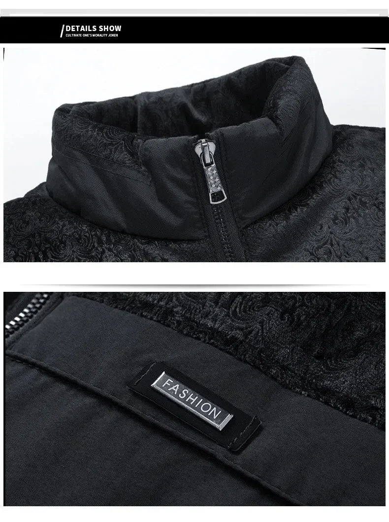 Puffer Jacket Men's Plush Thickened Parkas Stand Collar Jacket Men's Coat Winter Warm Thick Zipper C - Gallery image 10