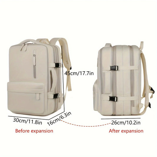 Expandable Backpack Men's Large-Capacity School Bag Business Trip Portable Lugga - Main View