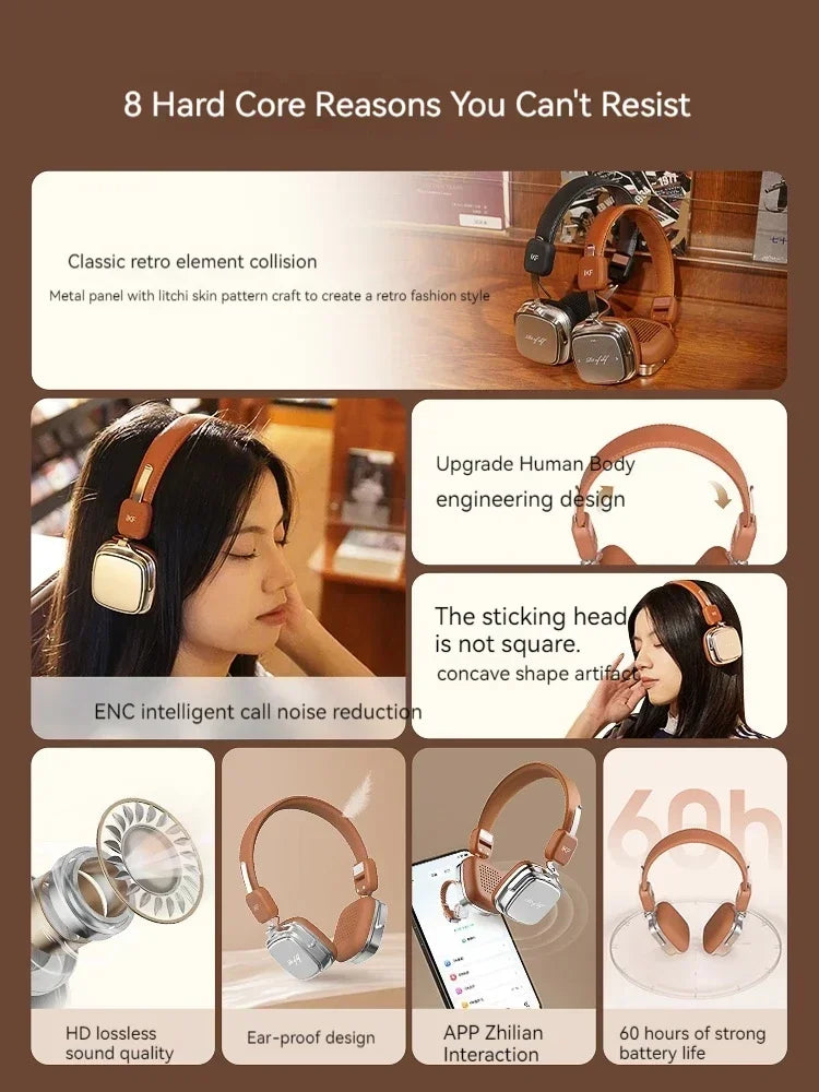 IKF R2 Retro Wireless Headphones Stereo Bass Sport Noise Reduction