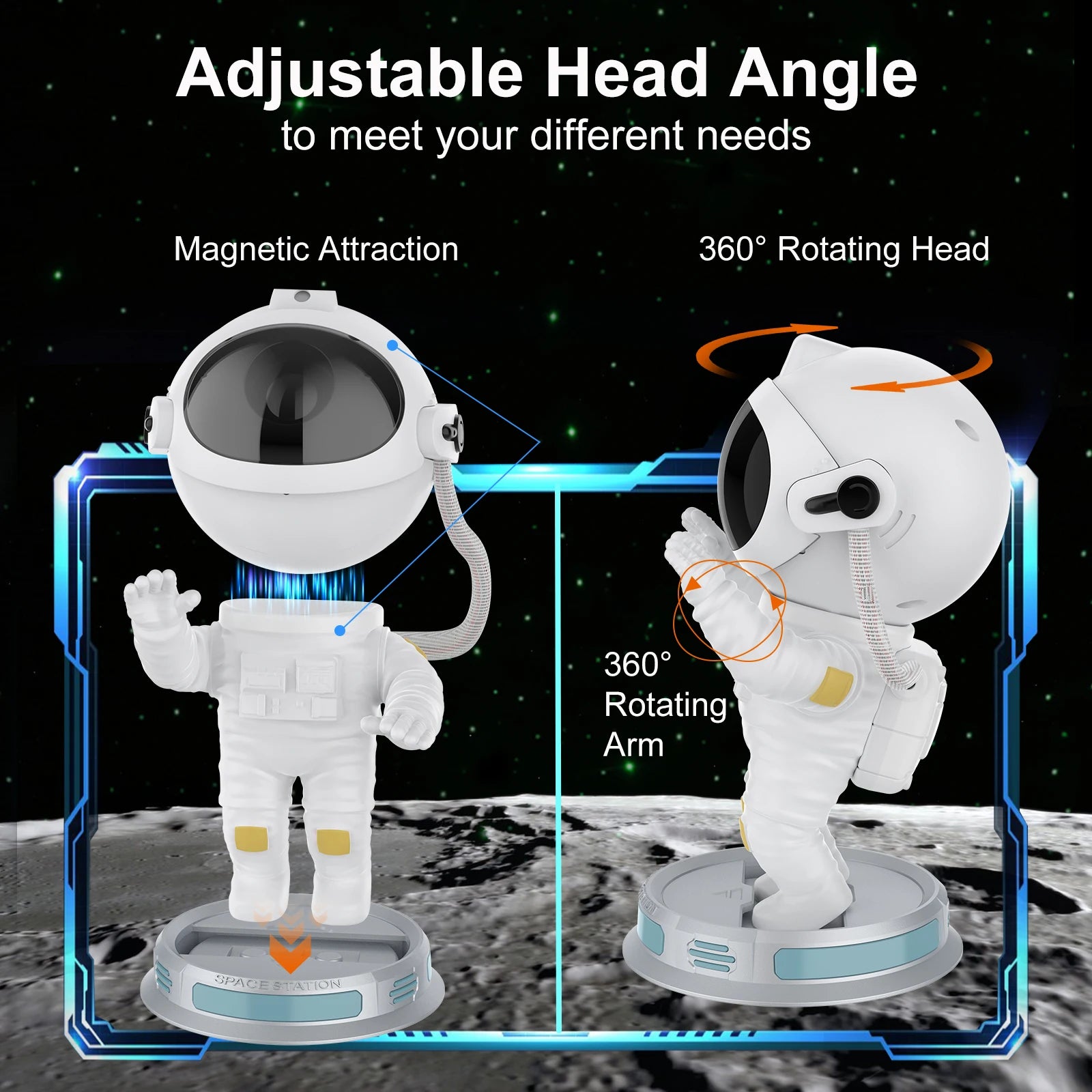 2025 New Real Astronaut Galaxy Projector Lamp Spaceman Star Projector  - Back View