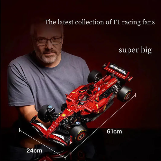F1 Racing Car Building Set 42207 - Assembled Supercar Model with Functional Steering Wheel