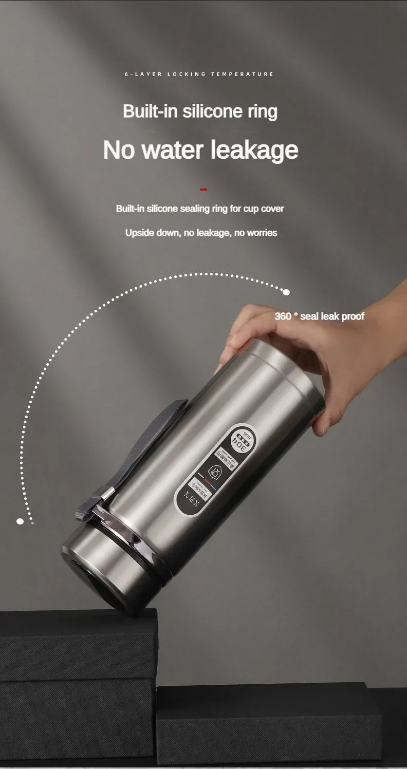 500ML-1Liter Stainless Steel Thermos Bottle with LED Temperature
