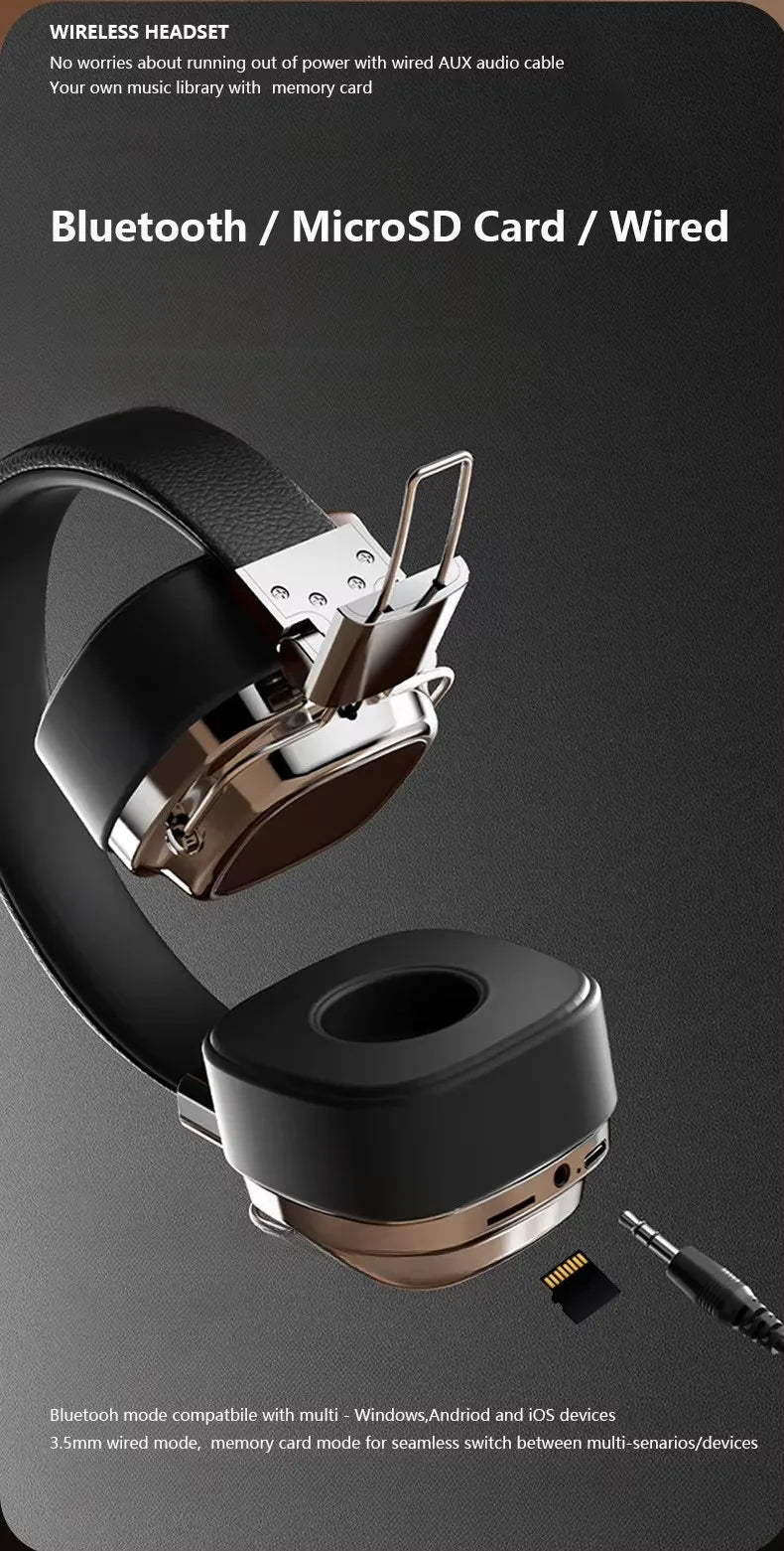 Good Classic Over Ear Studio Dj Stereo V 5.3 Wireless Retro