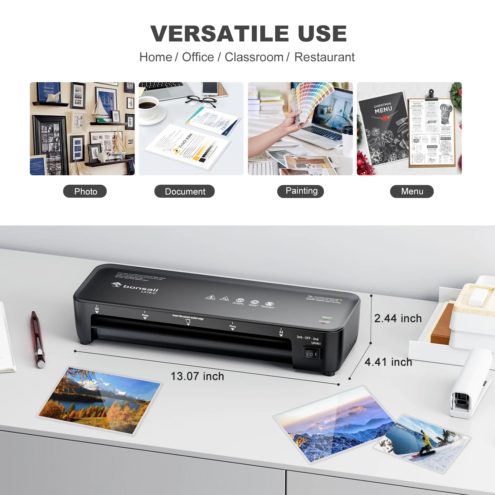 BONSAII Laminator 9 inch - 4-in-1 Never Jam with 40 Sheets - View 12