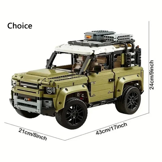 2573PCS Technical Land Off-road Defender Classic Car Building Blocks 4 - Front View