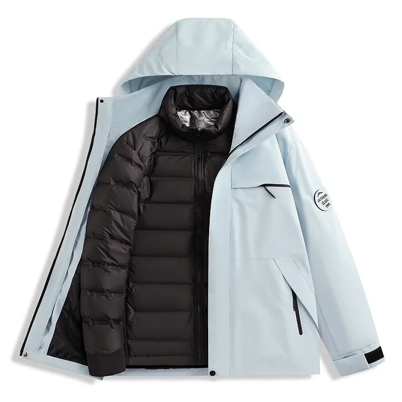 Neutral New Down Jacket 3-in-1 Adventure Thickened Warm Windbreaker Casual Travel Cold Protection Au - Gallery image 14