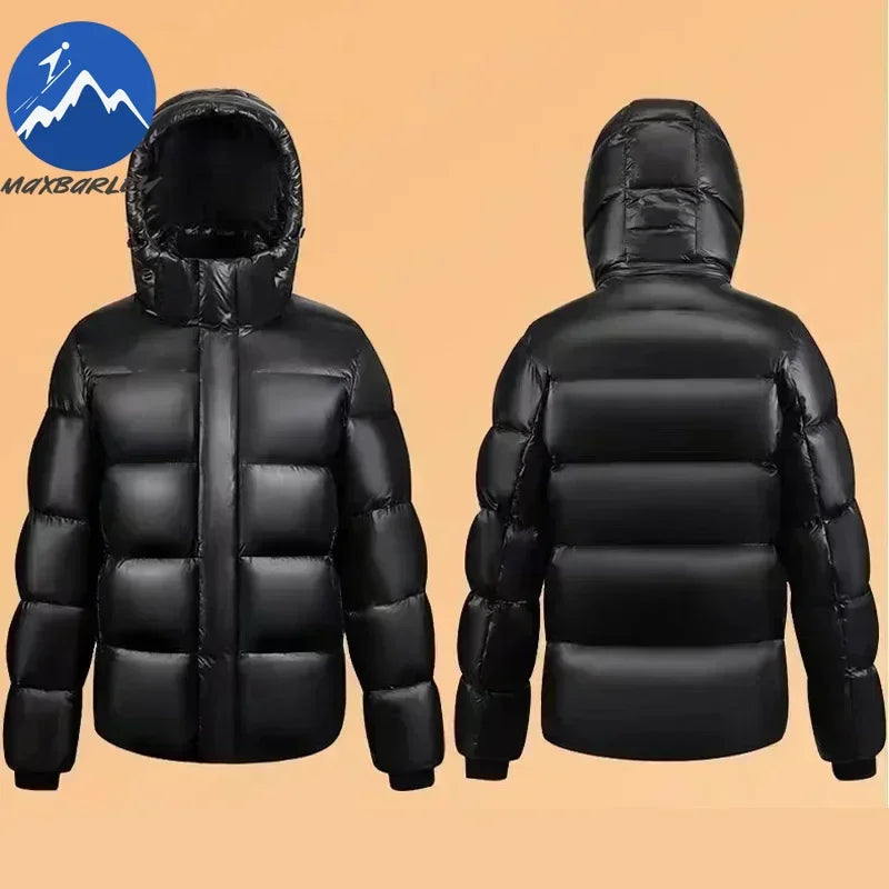Down Jacket Men Winter Waterproof Goose Jacket Men Luxury Brand Hooded Feather Goose Coat Women Black Puffer Jacket Man 2023 New - Features and Specifications