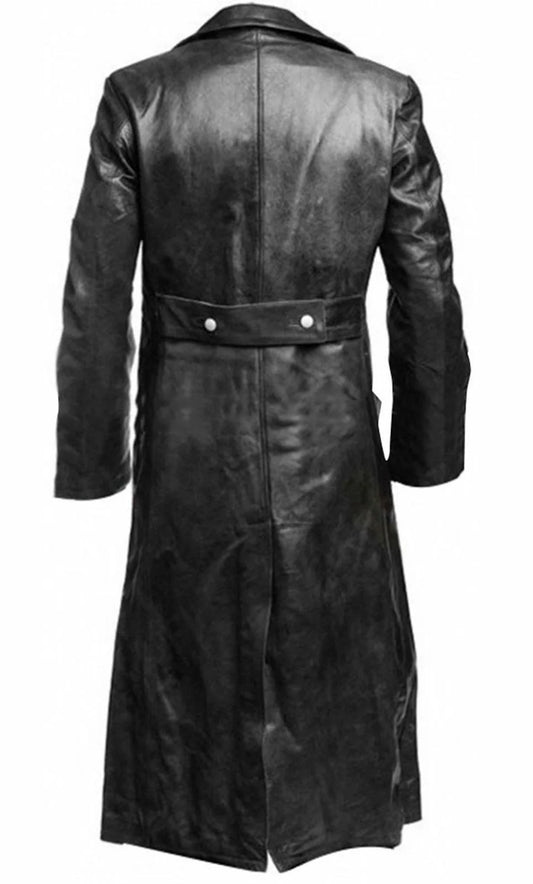 MEN'S GERMAN CLASSIC WW2 MILITARY UNIFORM OFFICER BLACK LEATHER