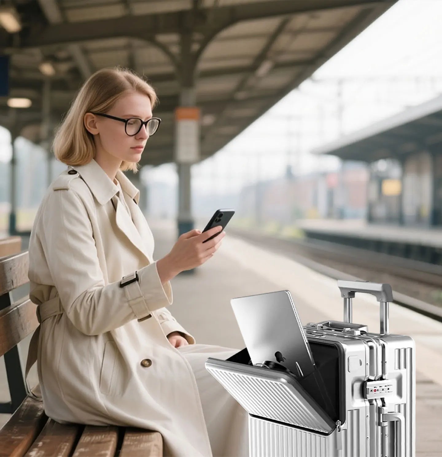 AIWEINY 2025 Aluminum Frame Suitcase PC Hard Shell Pressure-Resistant Travel Luggage, 360° Silent Sw - Gallery image 19