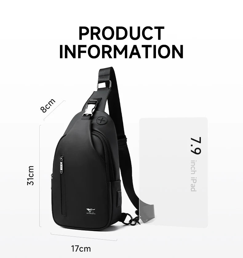 Septwolves Business Thin Printed Leather Crossbody Sling Bag Man