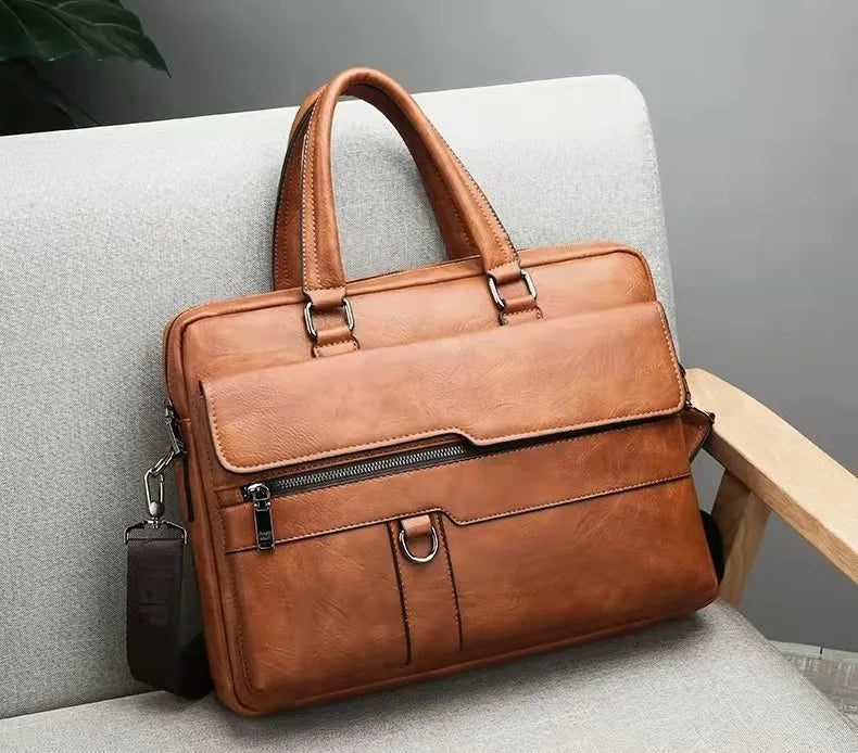 Luxury Brand Business Briefcase Men Leather Handbag For Man