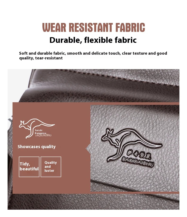 PU Leather Crossbody Bag for Men - Square Sling Shoulder Bag with