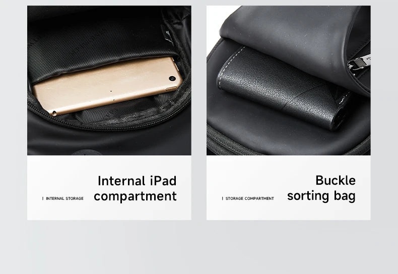 Septwolves Business Thin Printed Leather Crossbody Sling Bag Man