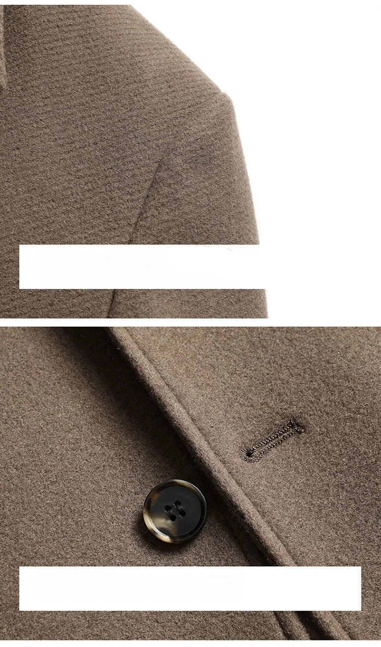 COMXZ Men Wool Blends Coat Removable Liner Luxury High End Business Outdoor Golf Coat Office Warm Go - Gallery image 11