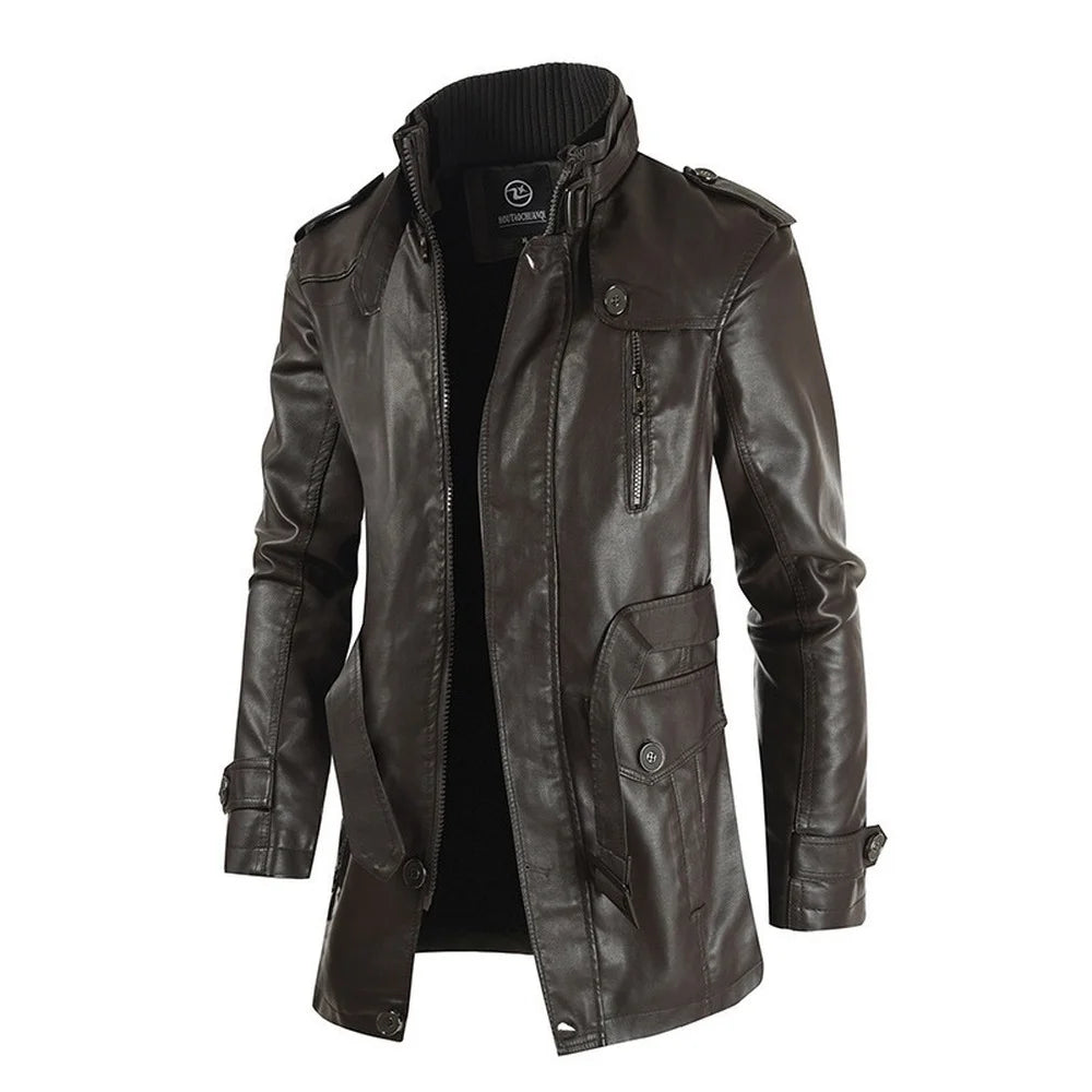 New High Quality Jacket Men's Street Windbreaker Coat Men Leather