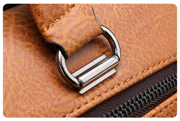 Luxury Brand Man Business Briefcase Bag PU Leather Messenger