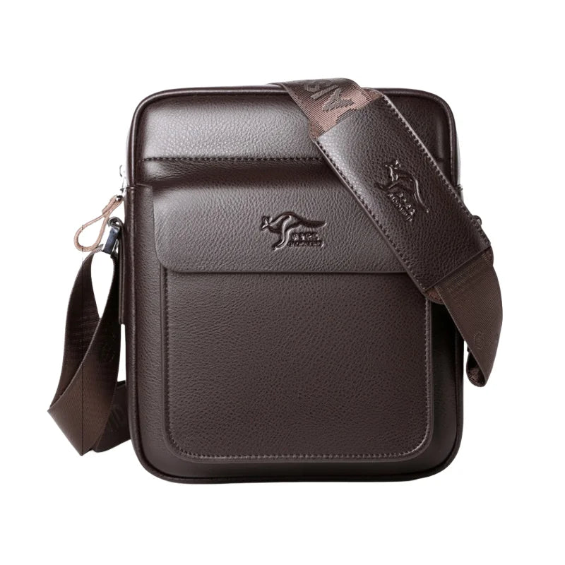 PU Leather Crossbody Bag for Men - Square Sling Shoulder Bag with