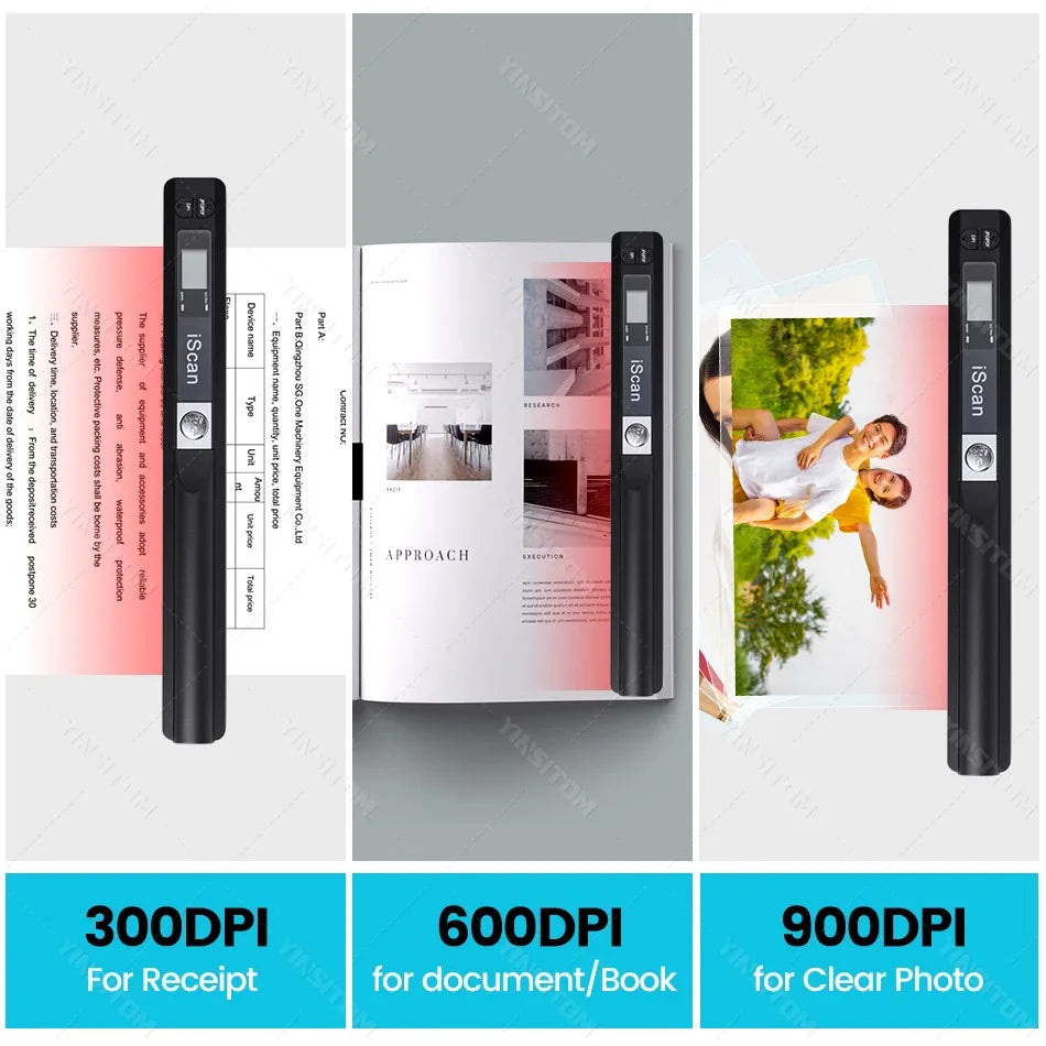 Portable Document Scanner A4 - 900DPI Handheld | iScan01 - Usage Example