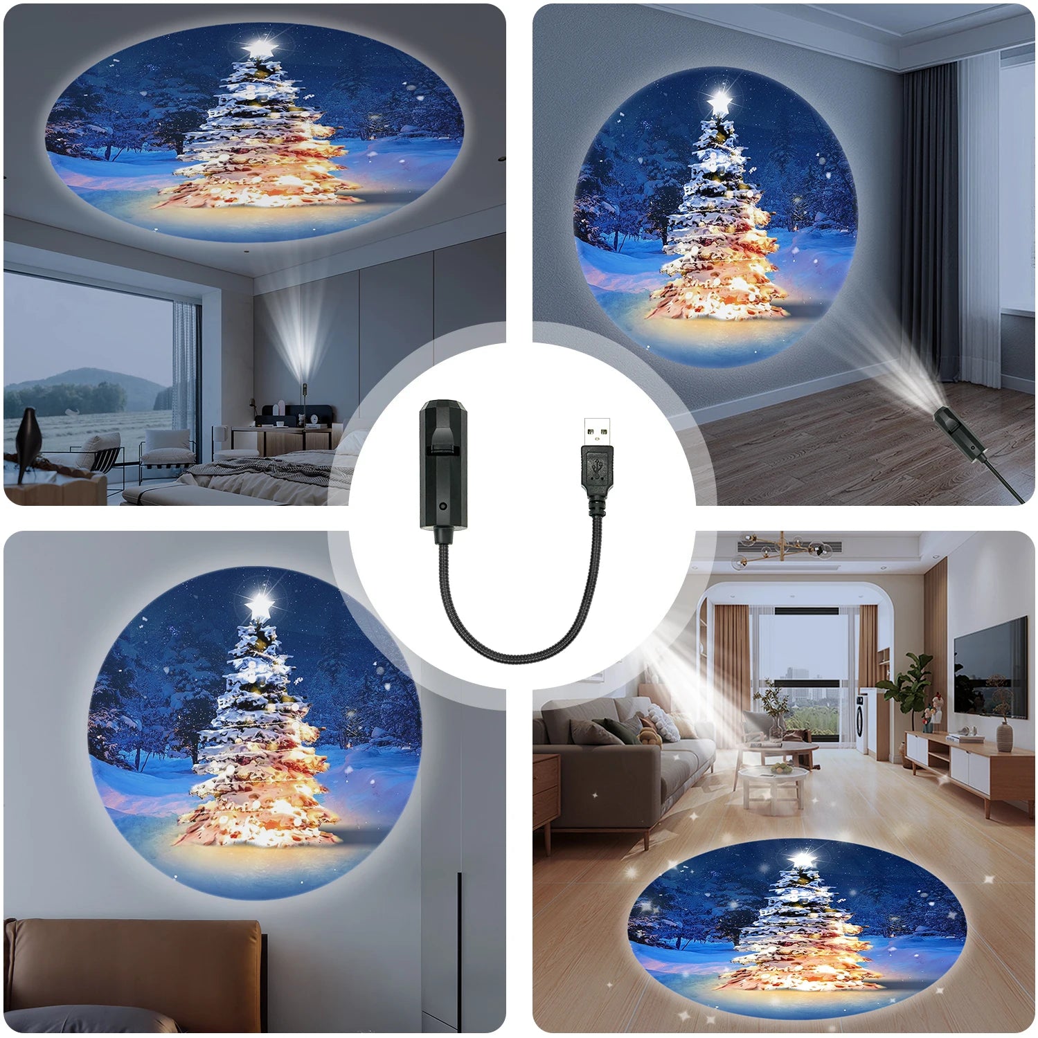 Christmas tree projection light - Side View