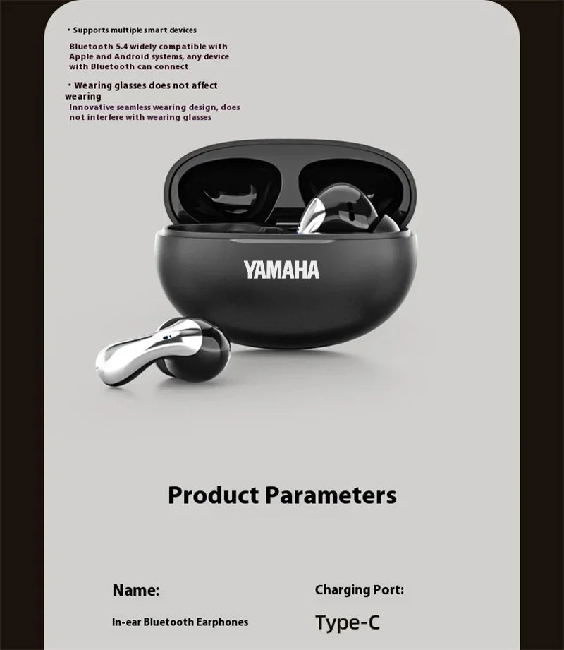 YAMAHA New Wireless Bluetooth Earphones Digital Display Call