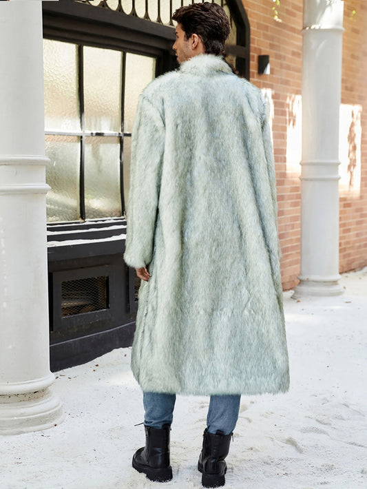 Men's Winter Coat Warm and Soft Faux fur Coat Perfecto for Men Fashion and Gorge - Side View