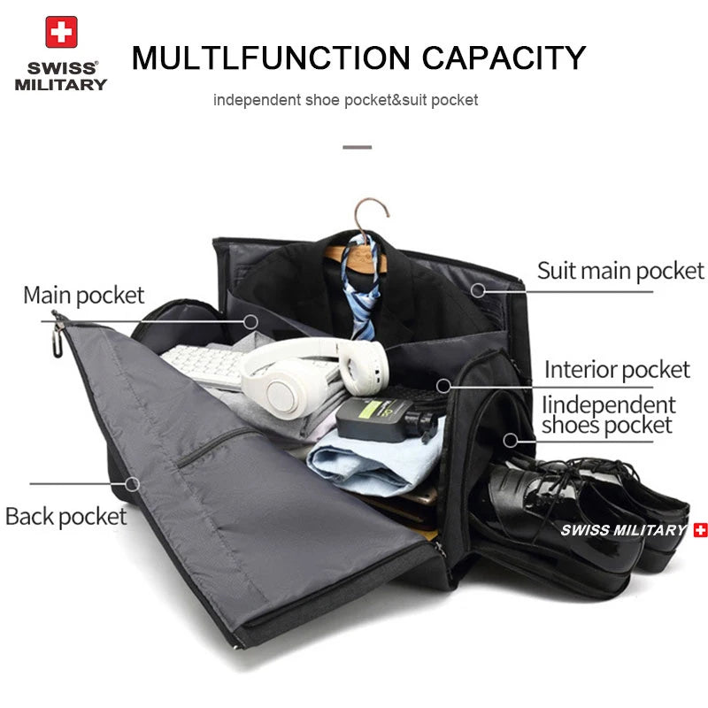 SWISS MILITARY New Men's Business Garment Bags Large Multifunctional