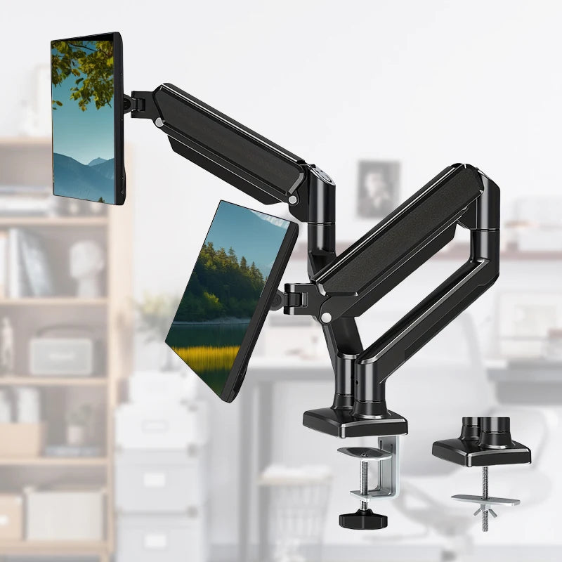 Dual Monitor Desk Mount up to 32 inches Screens Height Adjustable Monitor Stand, Heavy Duty Arm,VESA 75x75mm or 100x100mm,...