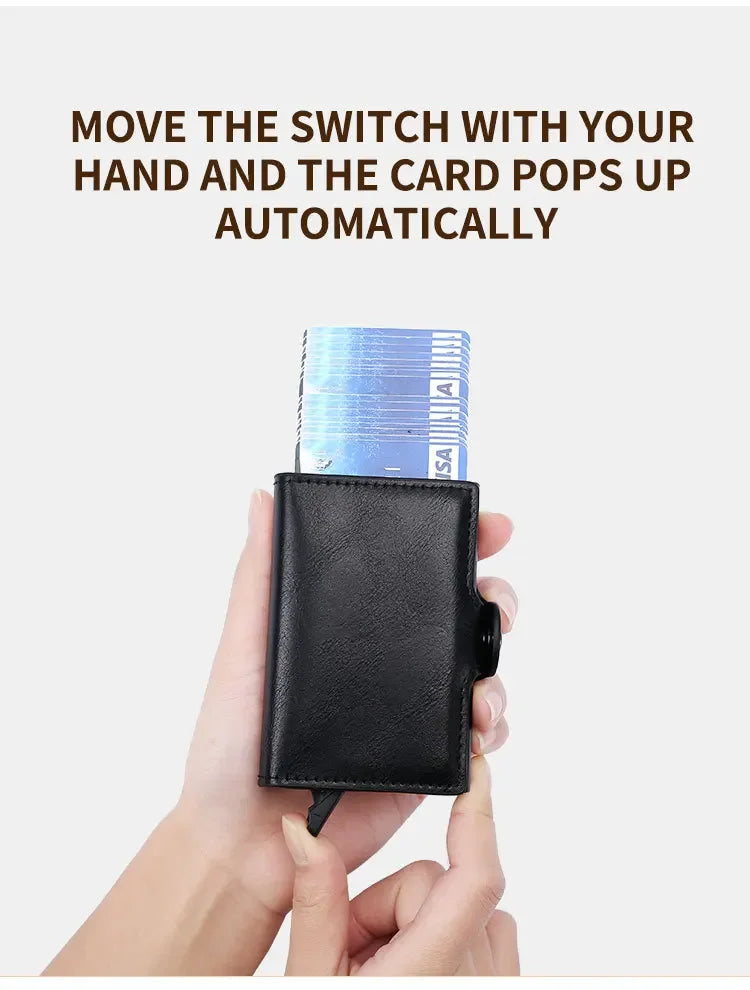 Double Layer Anti-Theft Card Case with RFID Blocking - Carbon Fiber