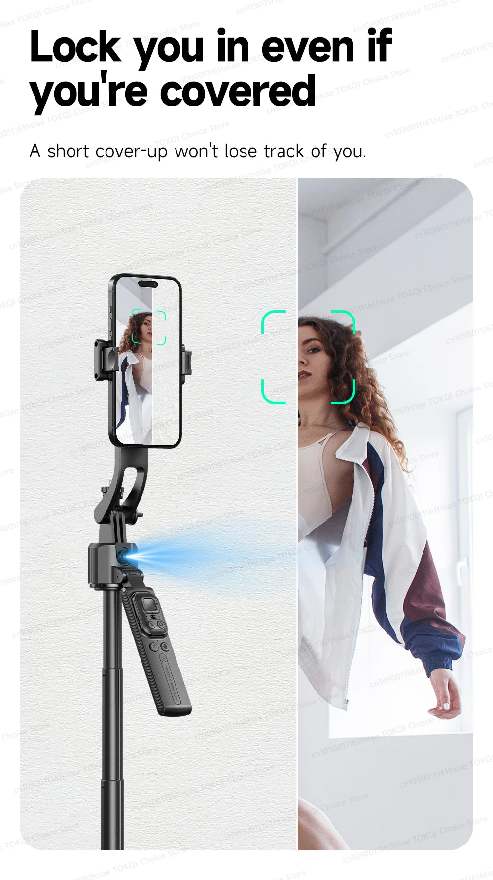 AI Tracking Gimbal - 360° Auto Rotate Selfie Stick | TOKQI - View 17