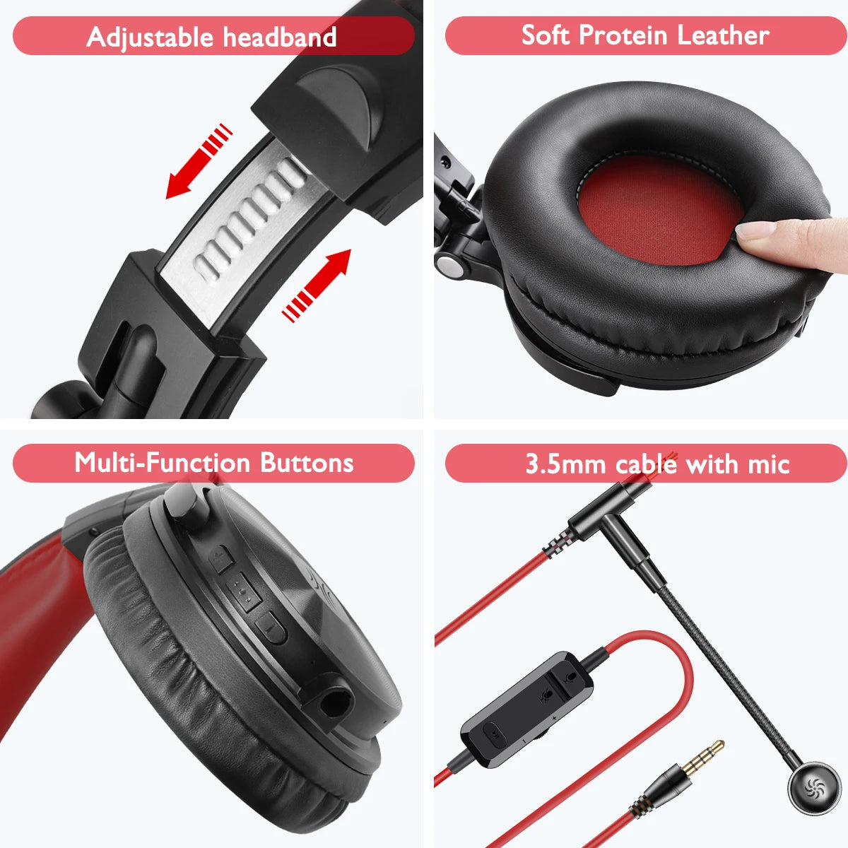 Oneodio Pro-M Wireless Headphones - 110H Playtime Gaming Bluetooth - Product Details