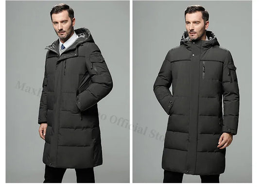 Luxury Men Down Jackets Fashion Hooded Collar Work Warm Down Filled Coat Casual Business Lightweight - Product details