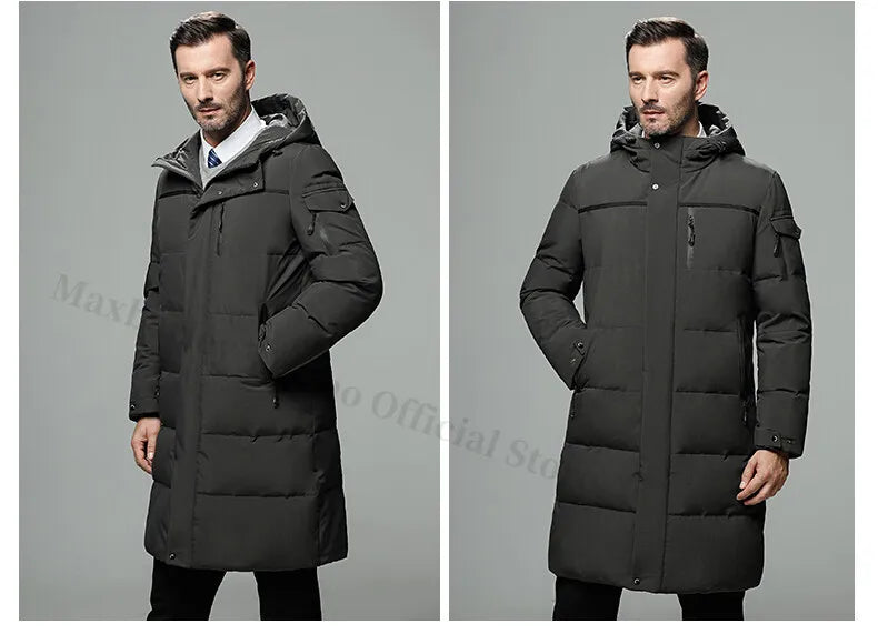 Luxury Men Down Jackets Fashion Hooded Collar Work Warm Down Filled Coat Casual Business Lightweight - Product details